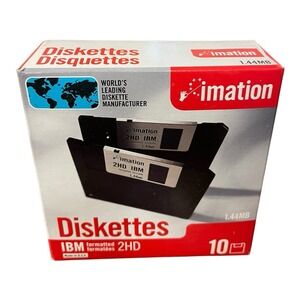 Imation IBM Formatted 3.5" Diskettes 2HD 1.44MB Made In USA Sealed Box
